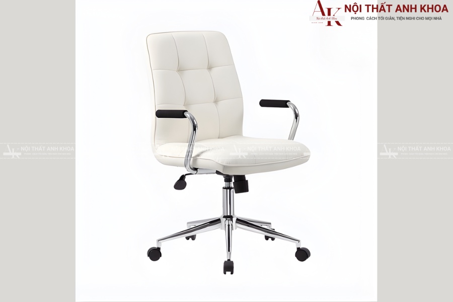 Ghế làm việc màu trắng có tay vịn tiện lợi Ghế làm việc màu trắng có tay vịn tiện lợi