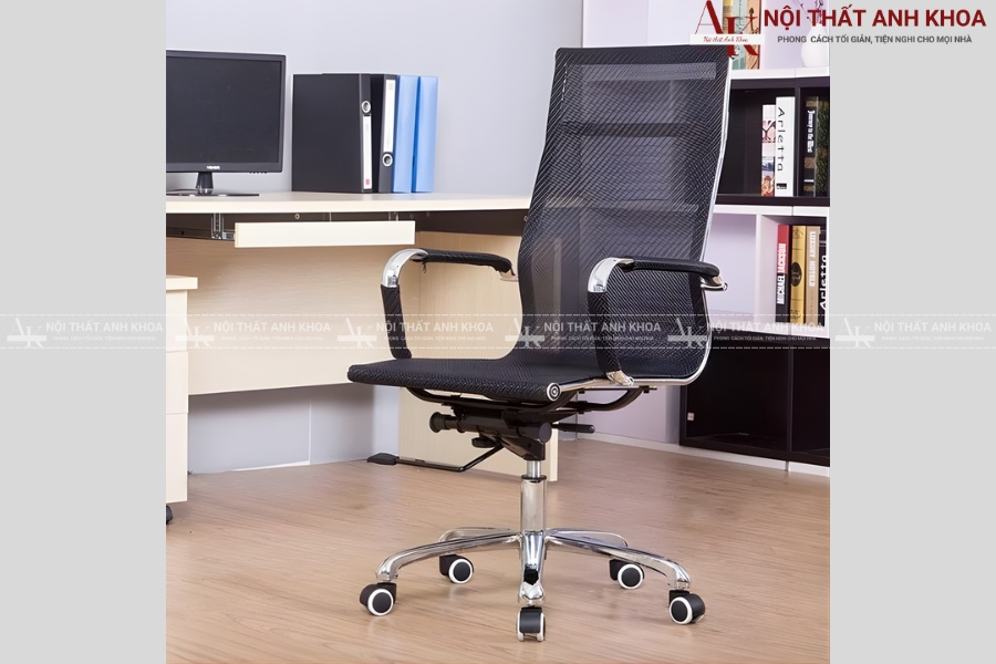 Ghế văn phòng lưới chân xoay 360 độ tiện lợi Ghế văn phòng lưới chân xoay 360 độ tiện lợi