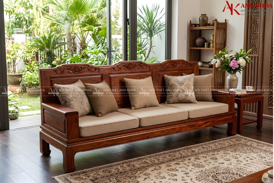 Ghế sofa gỗ phòng khách cao cấp - Bền đẹp theo thời gian Ghế sofa gỗ phòng khách cao cấp - Bền đẹp theo thời gian