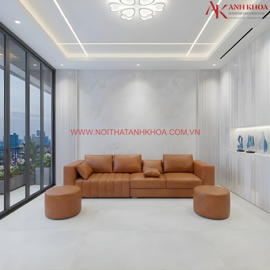 Ghế sofa phòng khác đơn giản màu cam đẹp Ghế sofa phòng khác đơn giản màu cam đẹp