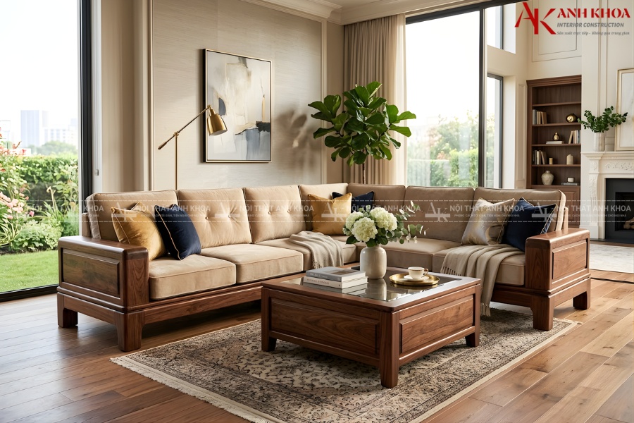 Ghế sofa gỗ tự nhiên đẹp - Sang trọng cho phòng khách Ghế sofa gỗ tự nhiên đẹp - Sang trọng cho phòng khách