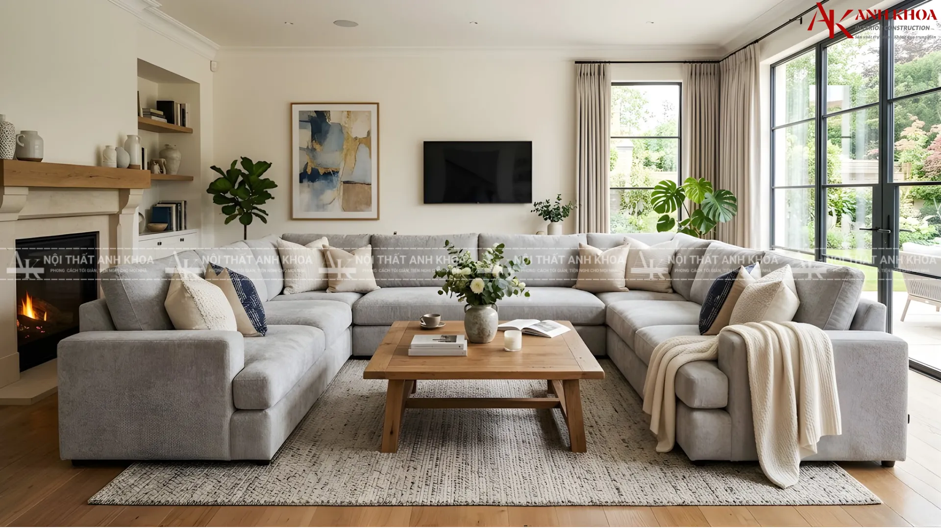 Ghế sofa chữ U cỡ lớn - Tâm điểm sang trọng cho phòng khách hiện đại Ghế sofa chữ U cỡ lớn - Tâm điểm sang trọng cho phòng khách hiện đại