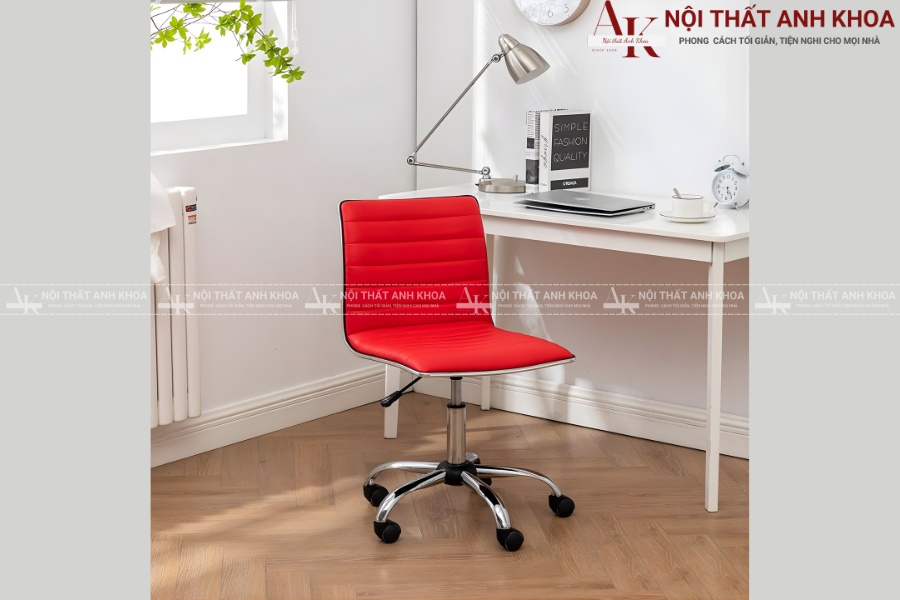 Ghế xoay văn phòng màu đỏ phong cách tối giản (Minimalism) Ghế xoay văn phòng màu đỏ phong cách tối giản (Minimalism)