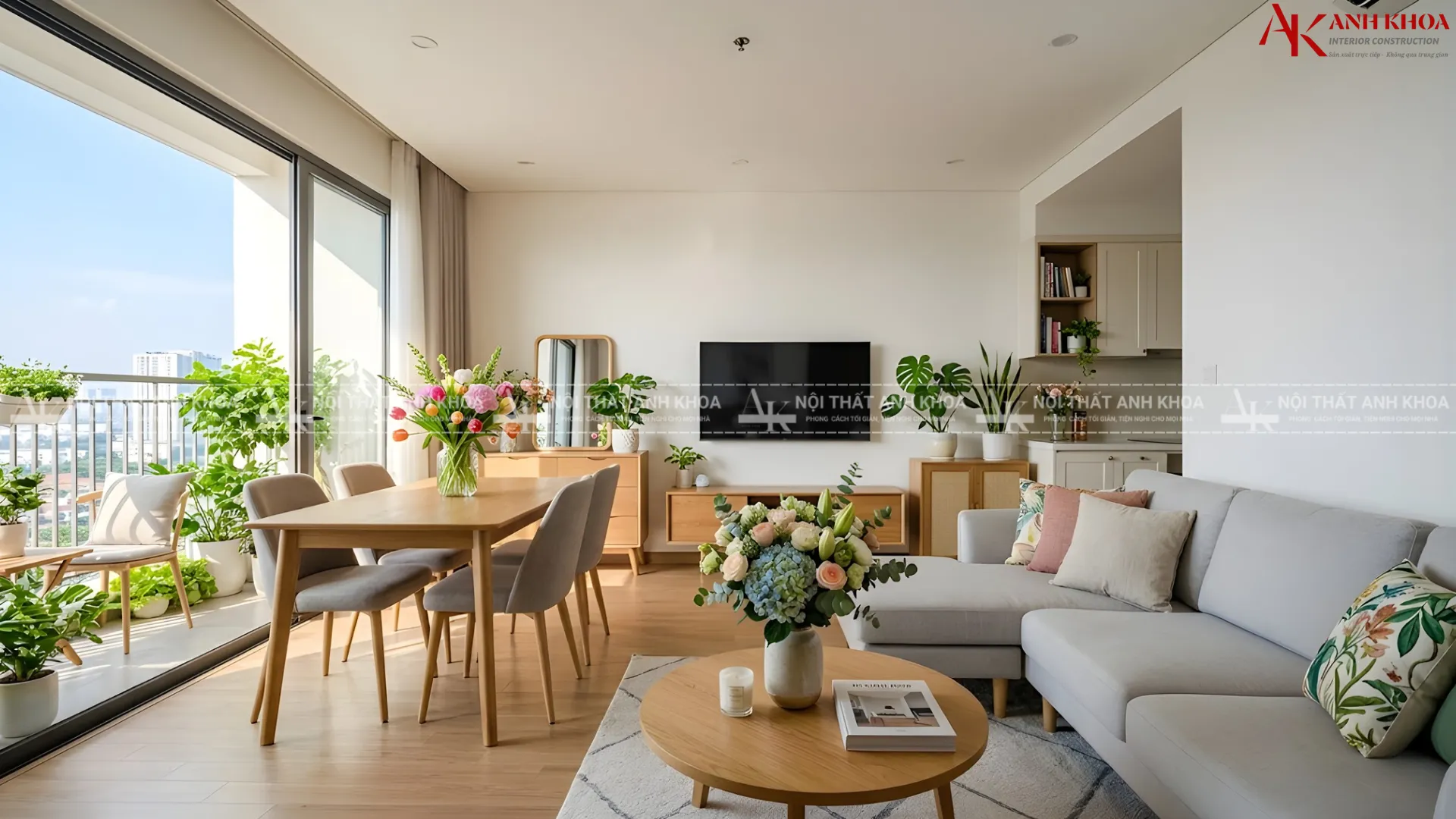 Thi công chung cư phòng khách liền bếp - Tối ưu công năng Thi công chung cư phòng khách liền bếp - Tối ưu công năng