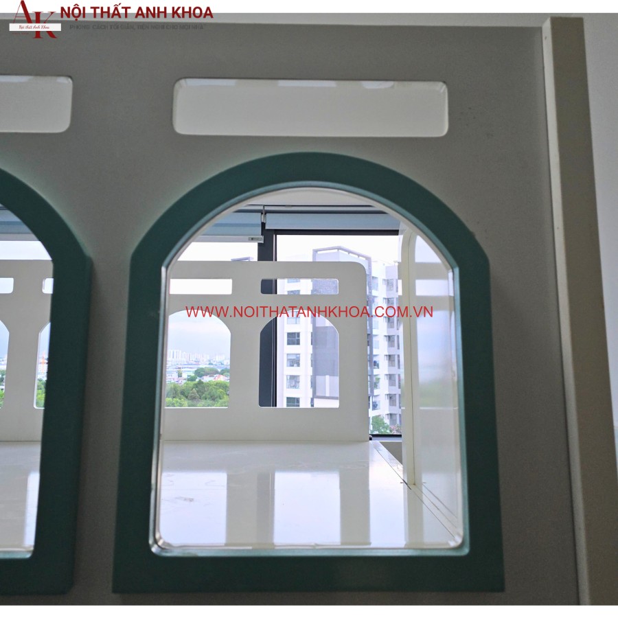 Giường tầng được làm từ gỗ công nghiệp MDF cứng cáp, bền bỉ Giường tầng được làm từ gỗ công nghiệp MDF cứng cáp, bền bỉ