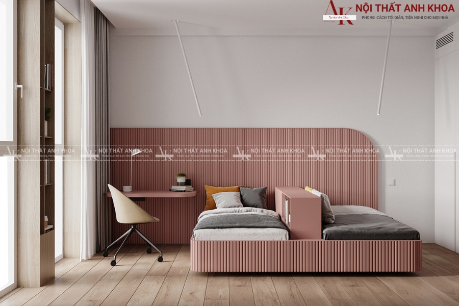 Phòng ngủ bé gái 2 giường - Vừa đẹp, vừa tiết kiệm không gian Phòng ngủ bé gái 2 giường - Vừa đẹp, vừa tiết kiệm không gian