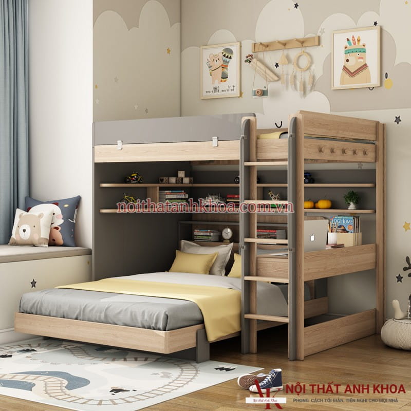  Giường hai tầng gỗ công nghiệp - Hiện đại, giá rẻ