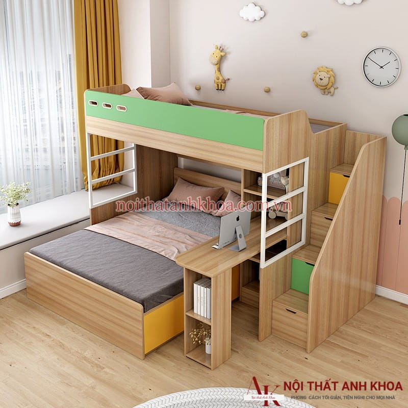 Giường Hai Tầng Gỗ Công Nghiệp Kết Hợp Thông Minh Hiện Đại Giá Rẻ Giường Hai Tầng Gỗ Công Nghiệp Kết Hợp Thông Minh Hiện Đại Giá Rẻ