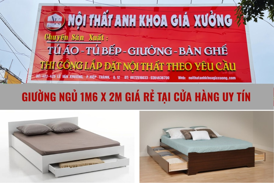 Giường ngủ 1m6x2m giá rẻ tại cửa hàng uy tín Giường ngủ 1m6x2m giá rẻ tại cửa hàng uy tín