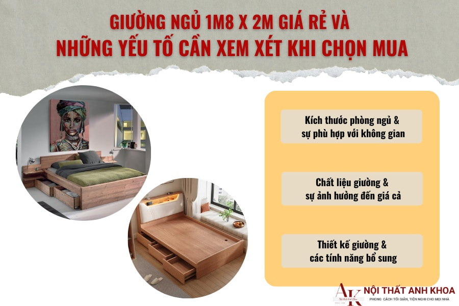 Giường ngủ 1m8 x 2m giá rẻ và những yếu tố cần xem xét khi chọn mua Giường ngủ 1m8 x 2m giá rẻ và những yếu tố cần xem xét khi chọn mua