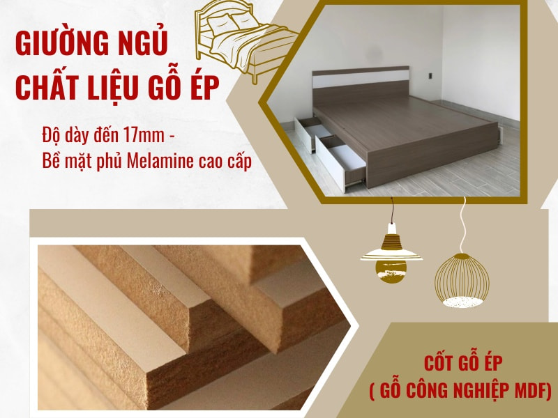 Giường ngủ chất liệu gỗ ép Giường ngủ chất liệu gỗ ép