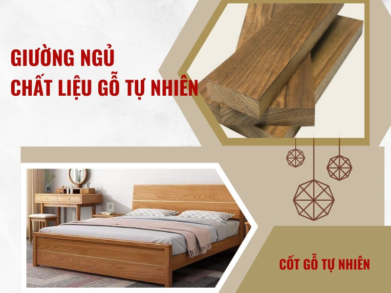 Giường ngủ chất liệu gỗ tự nhiên Giường ngủ chất liệu gỗ tự nhiên