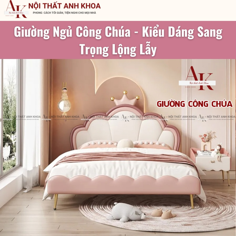 Giường ngủ công chúa - Kiểu dáng sang trọng lộng lẫy Giường ngủ công chúa - Kiểu dáng sang trọng lộng lẫy