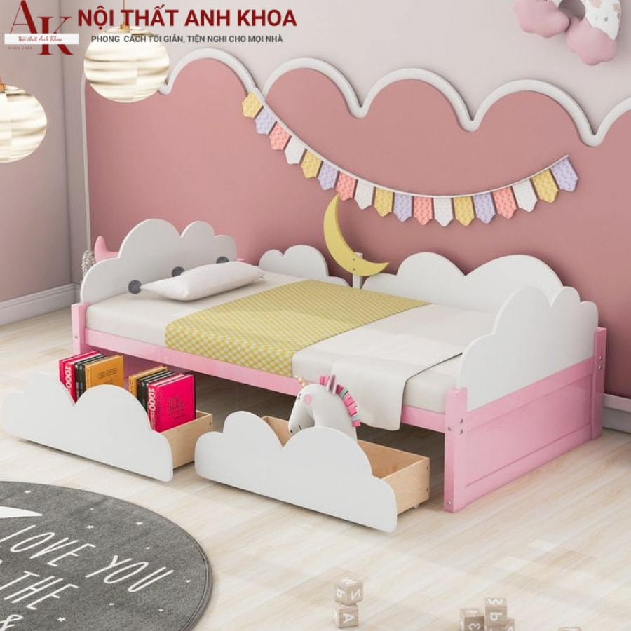 Ngăn kéo lưu trữ của giường ngủ hồng gỗ công nghiệp Ngăn kéo lưu trữ của giường ngủ hồng gỗ công nghiệp