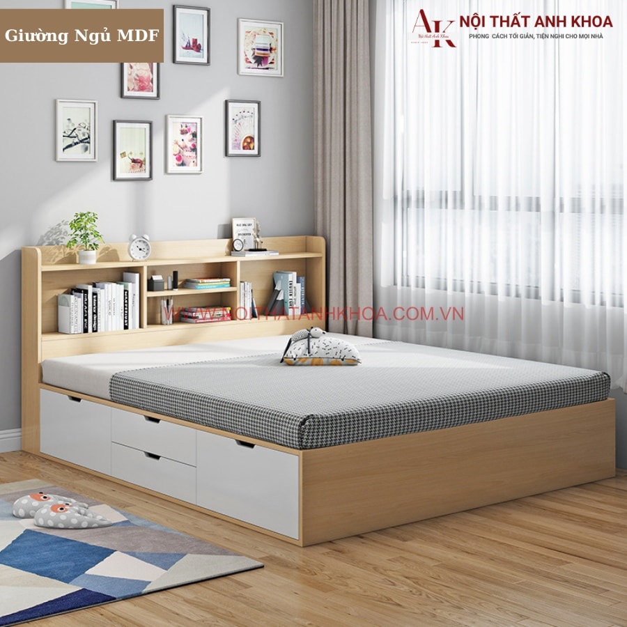 Giường ngủ gỗ công nghiệp có ngăn kéo hiện đại  Giường ngủ gỗ công nghiệp có ngăn kéo hiện đại