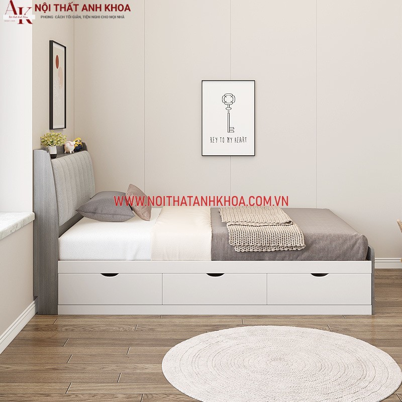 Giường Ngủ Gỗ Công Nghiệp Hiện Đại Có Ngăn Kéo Giường Ngủ Gỗ Công Nghiệp Hiện Đại Có Ngăn Kéo