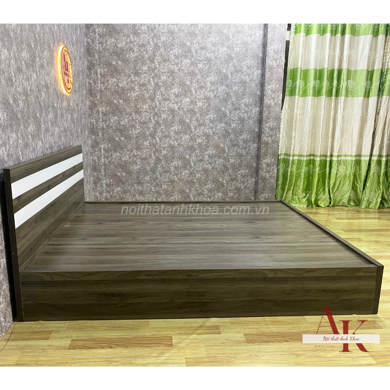 Giường Ngủ Gỗ MDF Phối Sọc Cùng 2 Hộc Tiện Lợi Giường Ngủ Gỗ MDF Phối Sọc Cùng 2 Hộc Tiện Lợi