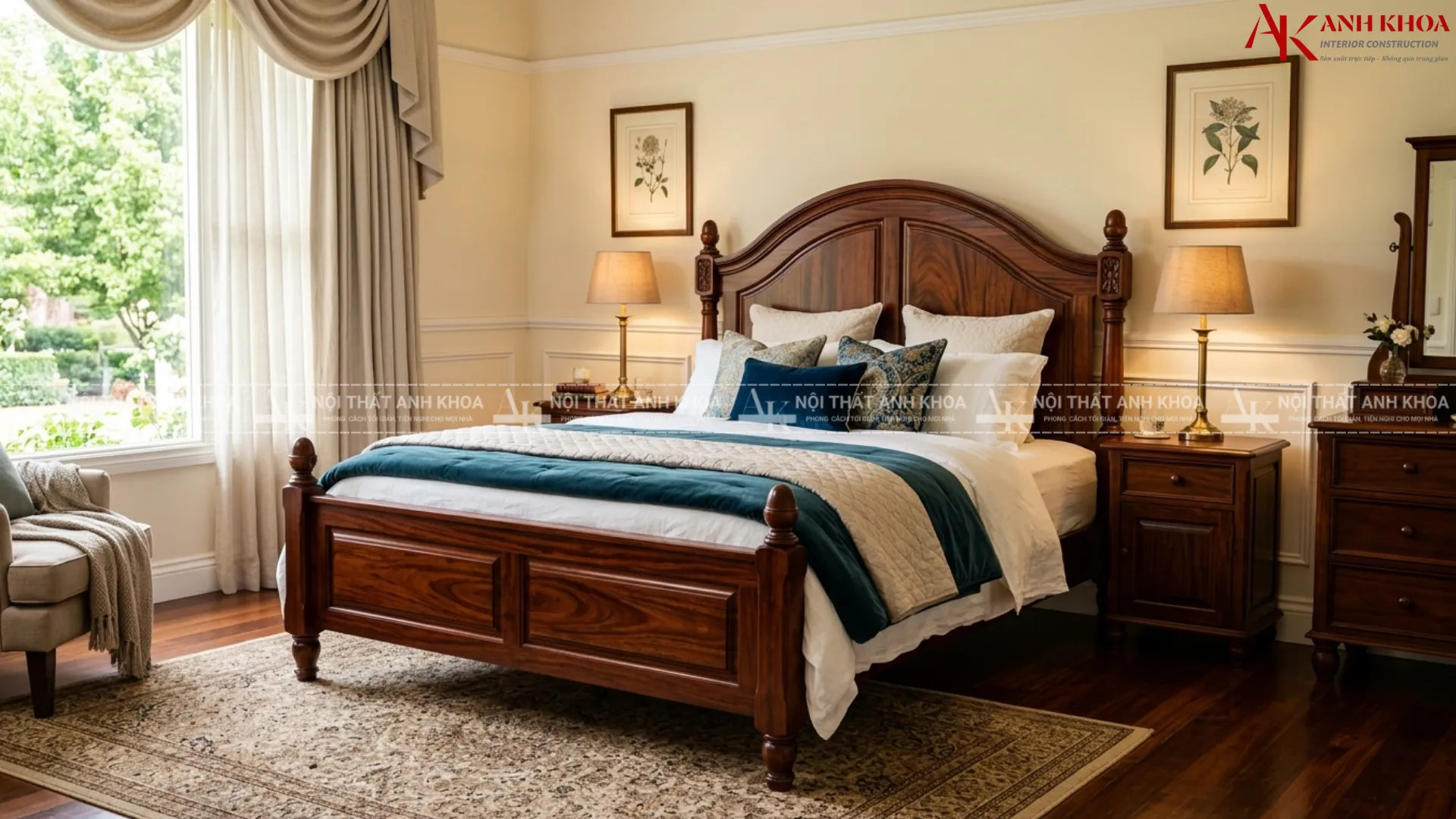 Giường ngủ gỗ xoan đào - Vẻ đẹp mộc mạc, bền bỉ theo thời gian Giường ngủ gỗ xoan đào - Vẻ đẹp mộc mạc, bền bỉ theo thời gian