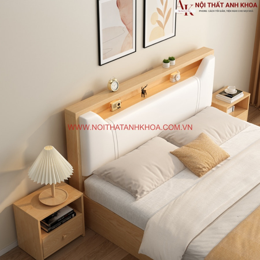 Giường ngủ gỗ MDF hiện đại cao cấp Giường ngủ gỗ MDF hiện đại cao cấp