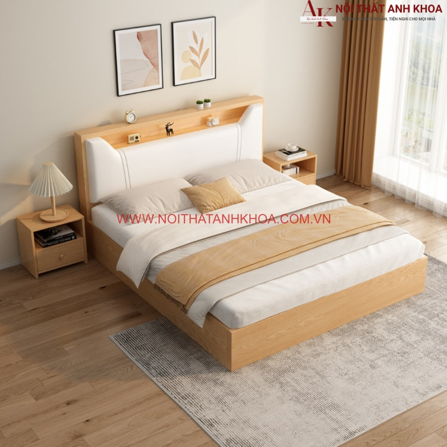 Giường ngủ hiện đại cao cấp gỗ công nghiệp MDF Giường ngủ hiện đại cao cấp gỗ công nghiệp MDF