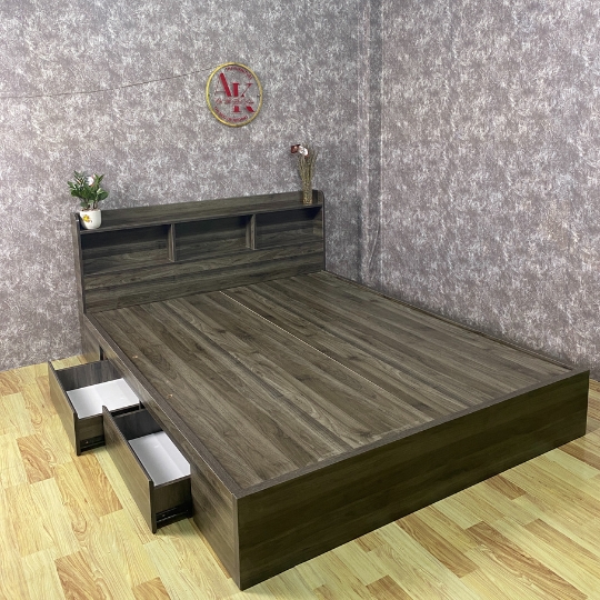 Giường Ngủ Gỗ Công Nghiệp MDF Đầu Kệ Hiện Đại Giá Rẻ Giường Ngủ Gỗ Công Nghiệp MDF Đầu Kệ Hiện Đại Giá Rẻ
