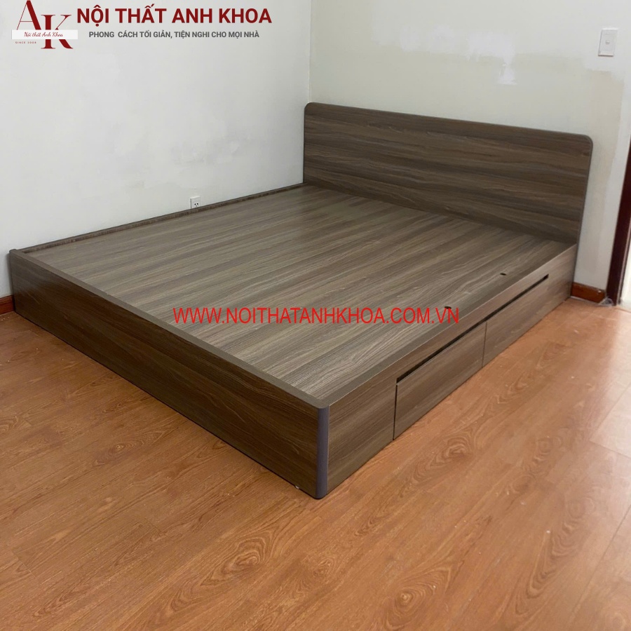 Giường ngủ gỗ công nghiệp bo cạnh có ngăn kéo tiện nghi giá tốt Giường ngủ gỗ công nghiệp bo cạnh có ngăn kéo tiện nghi giá tốt