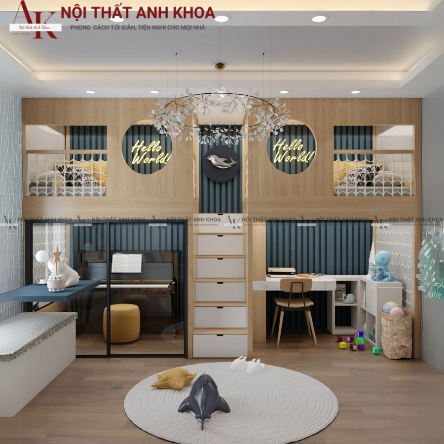 Giường ngủ sáng tạo gỗ công nghiệp dành cho bé gái  Giường ngủ sáng tạo gỗ công nghiệp dành cho bé gái