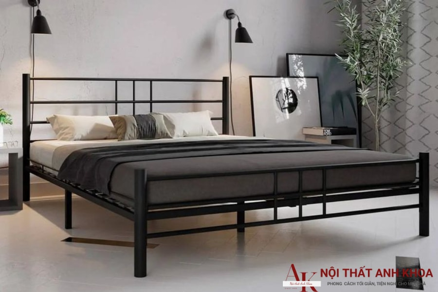 Giường ngủ chất liệu sắt có độ bền cao Giường ngủ chất liệu sắt có độ bền cao