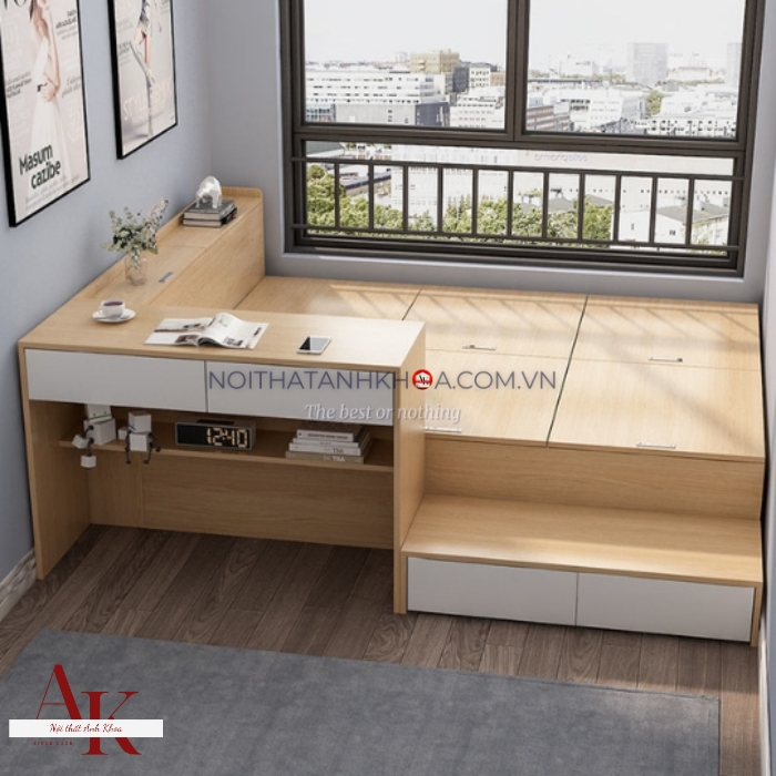Giường Ngủ Thông Minh Gỗ Công Nghiệp MDF Tiện Lợi  Giường Ngủ Thông Minh Gỗ Công Nghiệp MDF Tiện Lợi