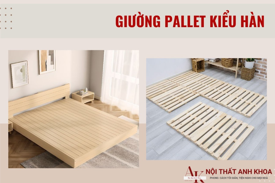 Giường pallet kiểu Hàn Giường pallet kiểu Hàn