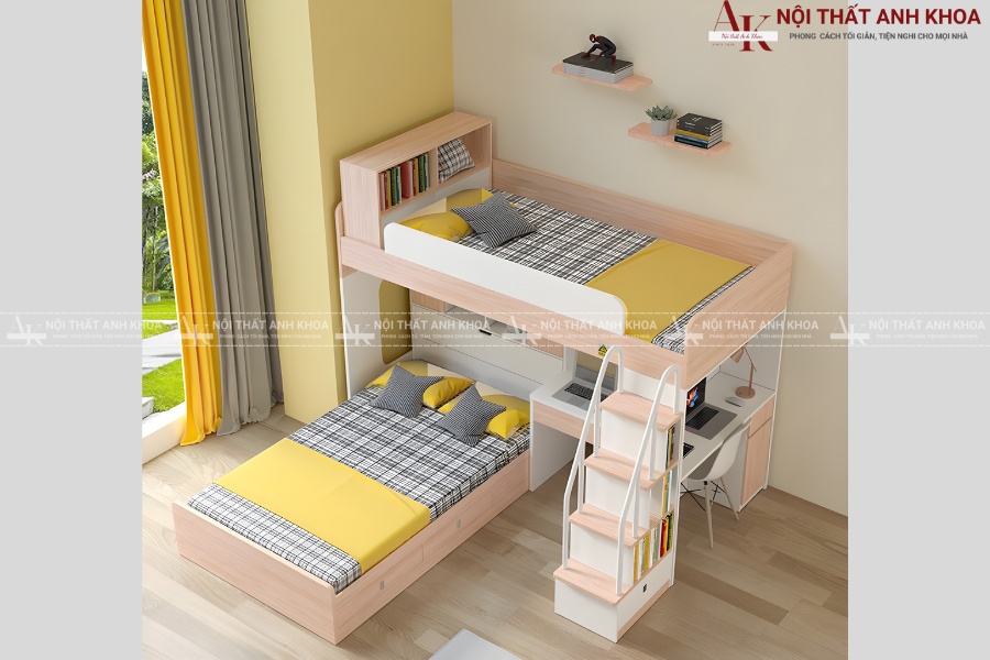 Giường tầng có bàn học đẹp - Tối ưu không gian, tăng hiệu quả học tập Giường tầng có bàn học đẹp - Tối ưu không gian, tăng hiệu quả học tập