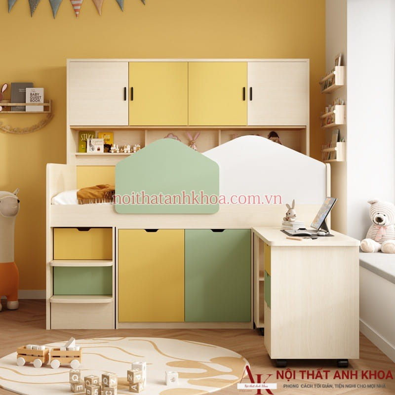 Giường Tầng Cho Bé Gỗ Công Nghiệp Phối Màu Đẹp Hiện Đại Giường Tầng Cho Bé Gỗ Công Nghiệp Phối Màu Đẹp Hiện Đại