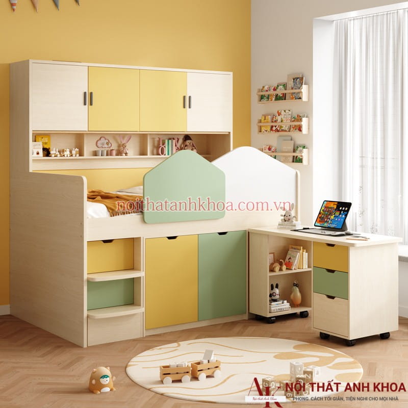 Giường Tầng Cho Bé Gỗ Công Nghiệp Phối Màu Đẹp Hiện Đại Giường Tầng Cho Bé Gỗ Công Nghiệp Phối Màu Đẹp Hiện Đại