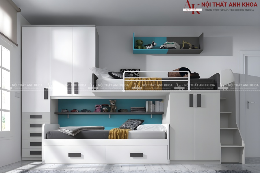 Giường tầng có cầu trượt cho bé Giường tầng có cầu trượt cho bé