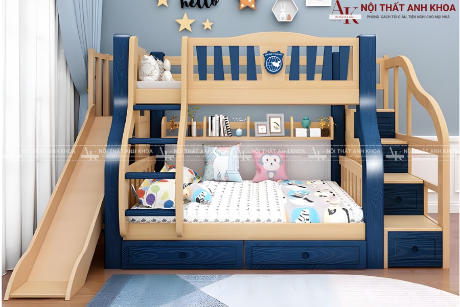Giường tầng cho bé trai tiện ích và an toàn Giường tầng cho bé trai tiện ích và an toàn