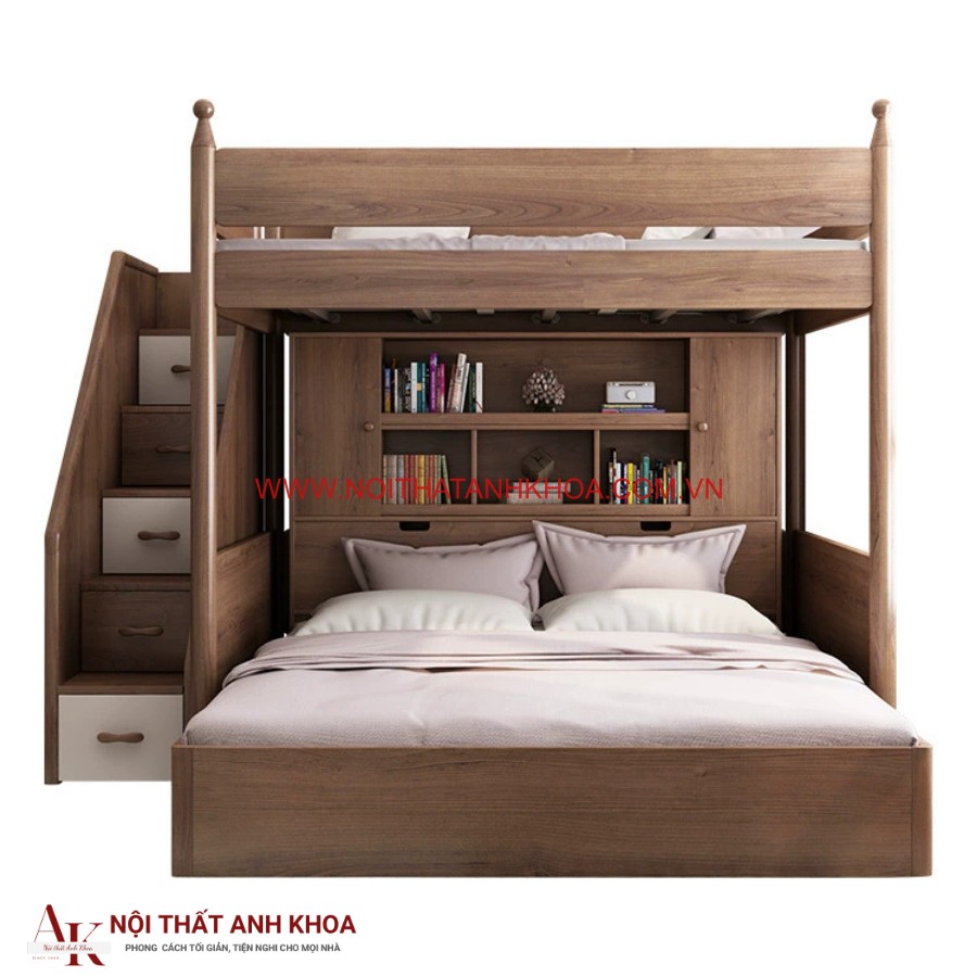 Giường tầng gỗ công nghiệp mdf cứng cáp, hiện đại Giường tầng gỗ công nghiệp mdf cứng cáp, hiện đại