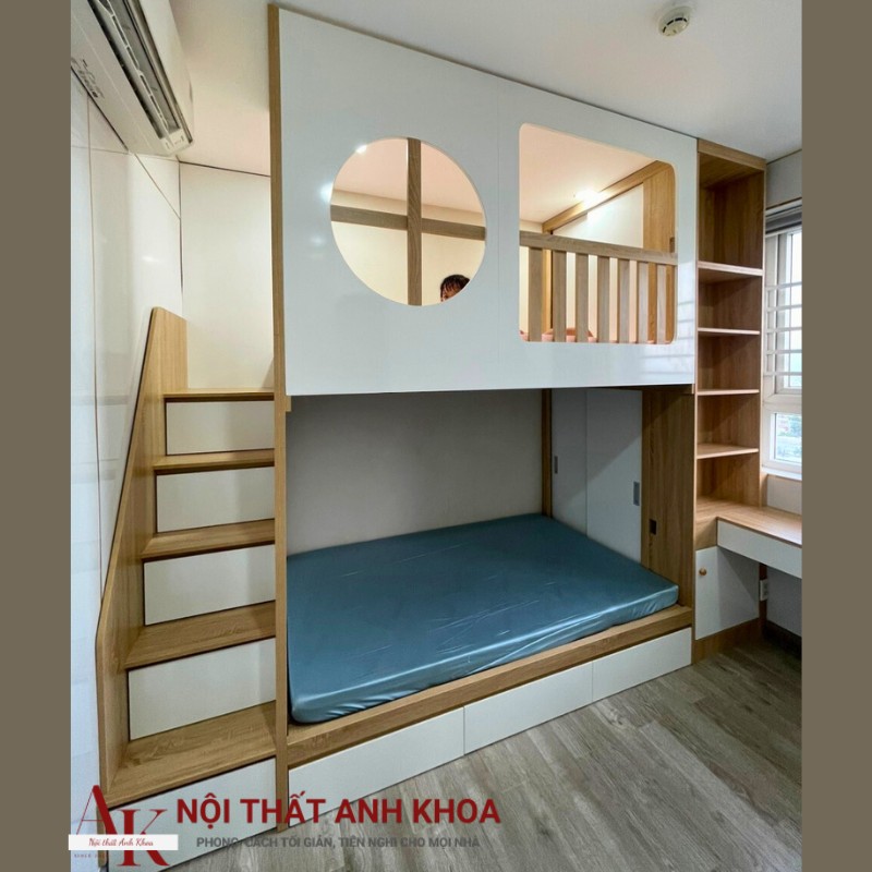 Giường tầng gỗ công nghiệp đẹp Giường tầng gỗ công nghiệp đẹp