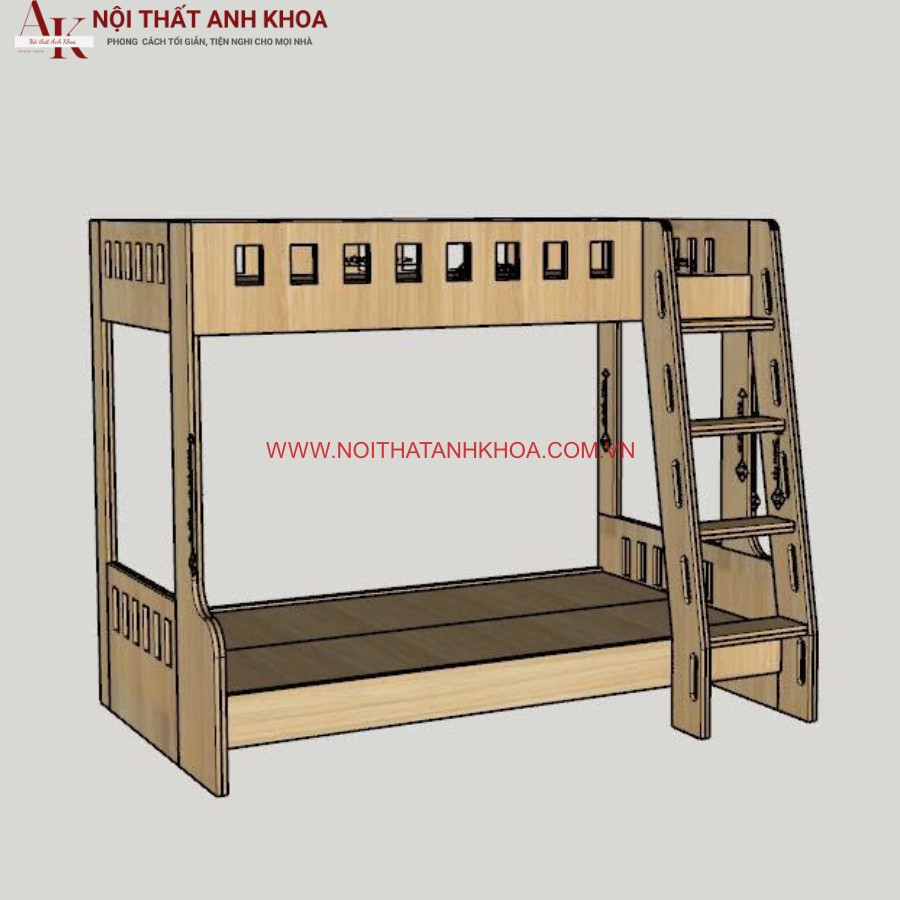 Giường tầng gỗ cao su ghép cứng cáp, bền đẹp Giường tầng gỗ cao su ghép cứng cáp, bền đẹp