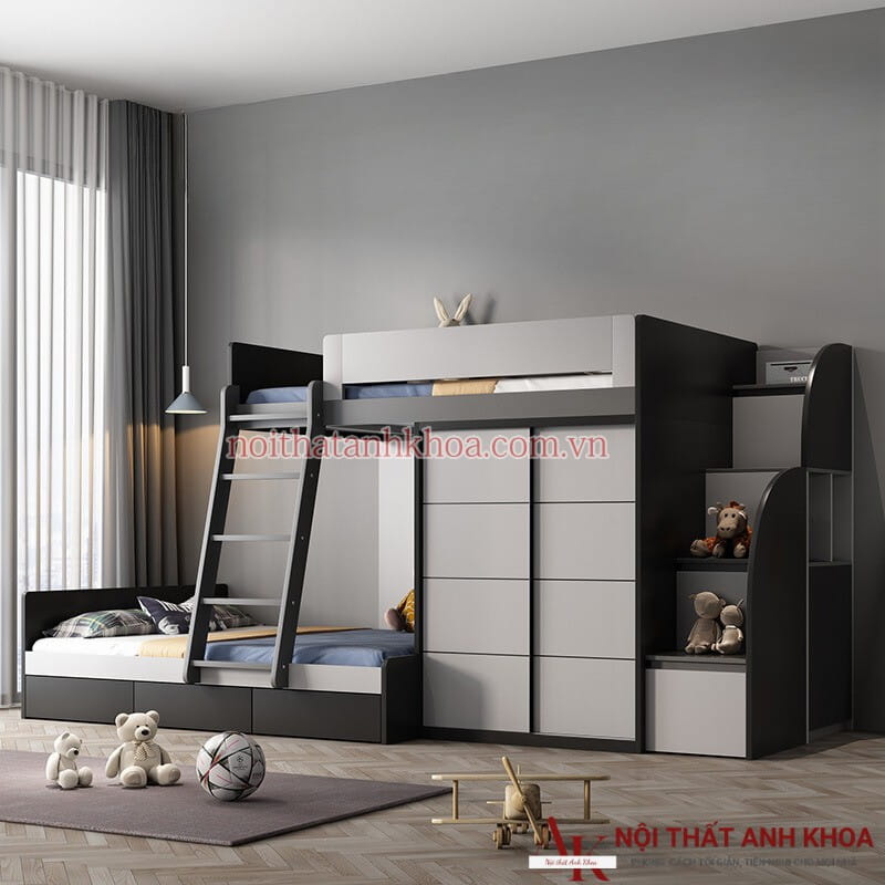 Giường Tầng Kết Hợp Tủ Quần Áo Gỗ Công Nghiệp Hiện Đại Giường Tầng Kết Hợp Tủ Quần Áo Gỗ Công Nghiệp Hiện Đại