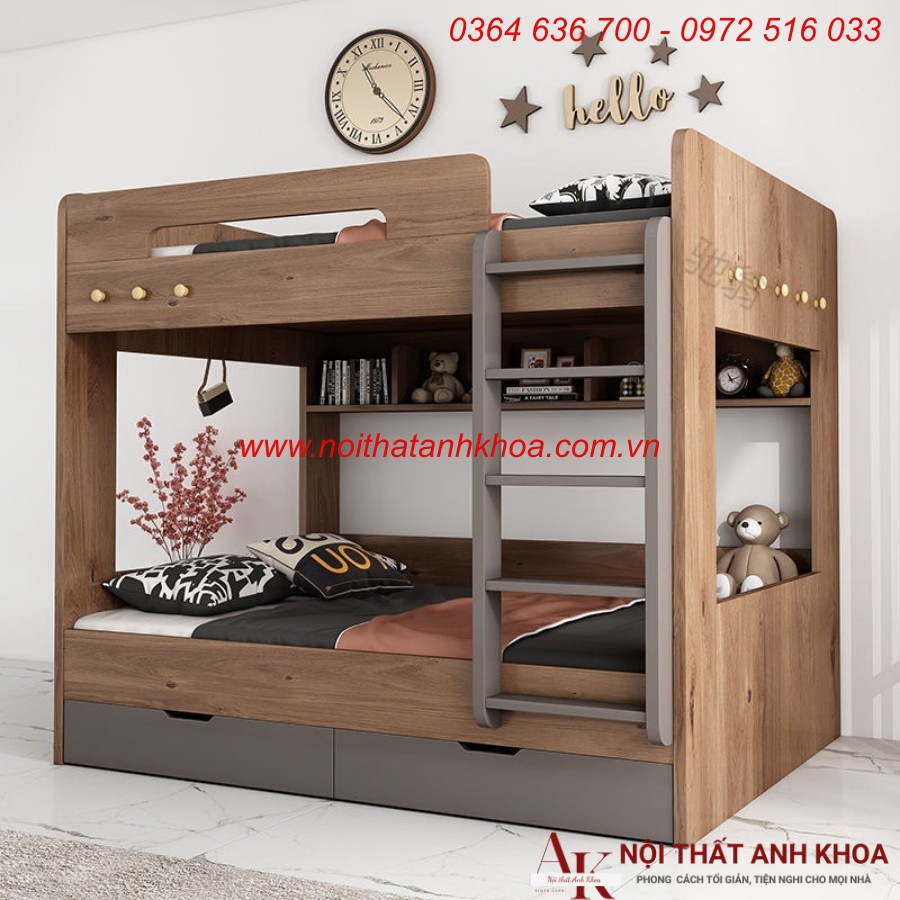 Giường Tầng Trẻ Em Gỗ Công Nghiệp Đẹp Thông Minh Giường Tầng Trẻ Em Gỗ Công Nghiệp Đẹp Thông Minh