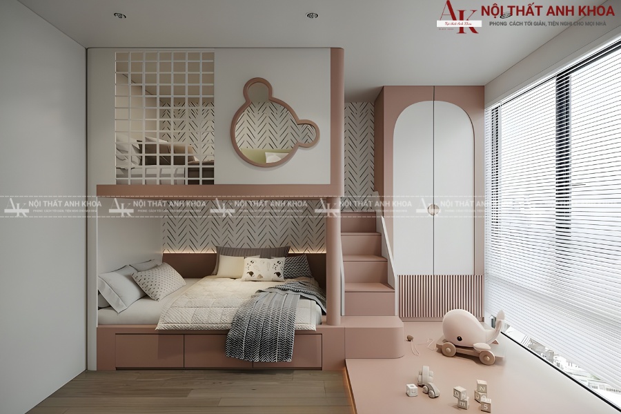 Giường tầng trẻ em thông minh từ gỗ công nghiệp Giường tầng trẻ em thông minh từ gỗ công nghiệp