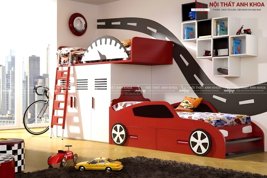 Giường tầng phong cách xe hơi, thể thao cá tính Giường tầng phong cách xe hơi, thể thao cá tính