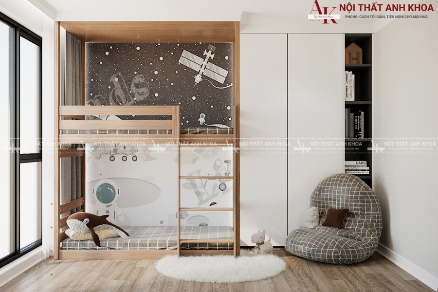 Phòng ngủ 2 bé trai diện tích nhỏ nhưng vẫn đẹp Phòng ngủ 2 bé trai diện tích nhỏ nhưng vẫn đẹp