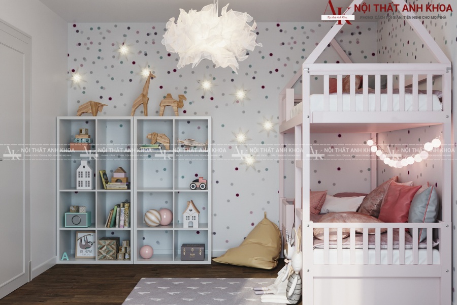 Mẫu phòng ngủ đôi cho bé gái siêu đáng yêu Mẫu phòng ngủ đôi cho bé gái siêu đáng yêu