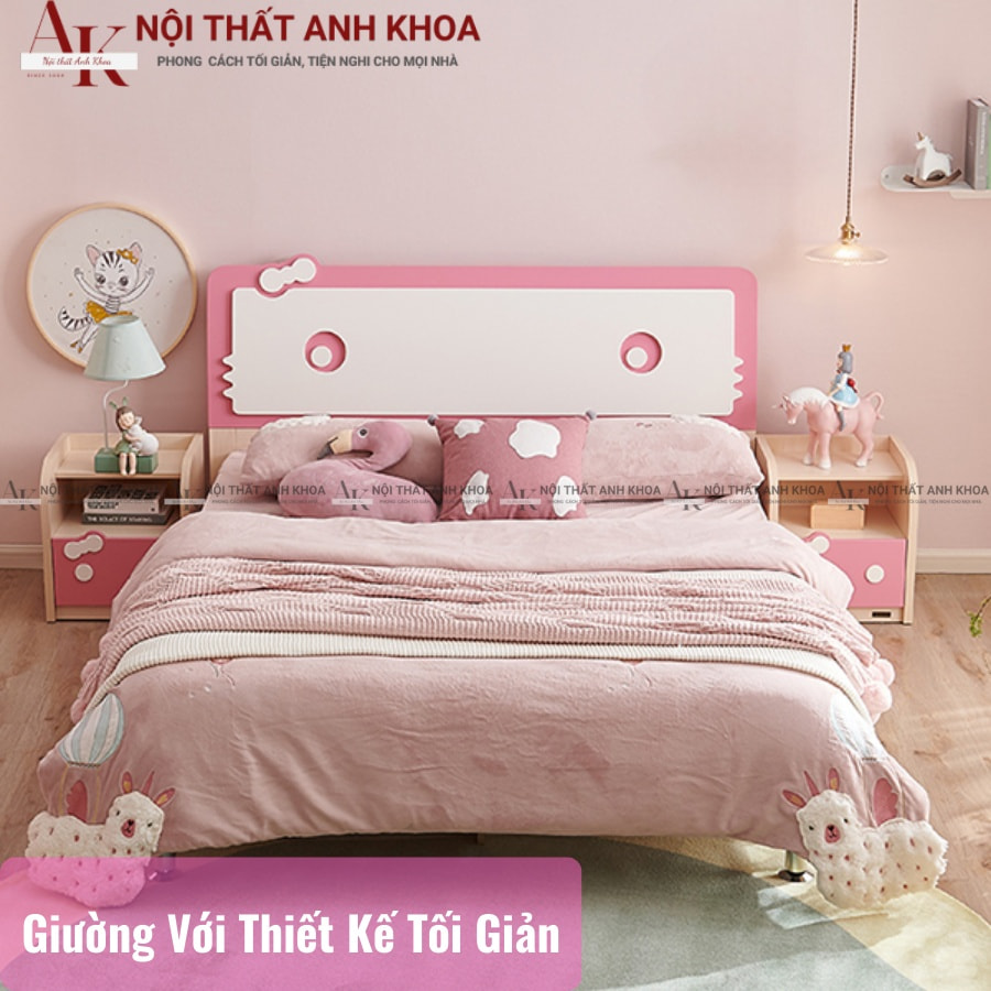 Giường ngủ gỗ công nghiệp với thiết kế tối giản Giường ngủ gỗ công nghiệp với thiết kế tối giản