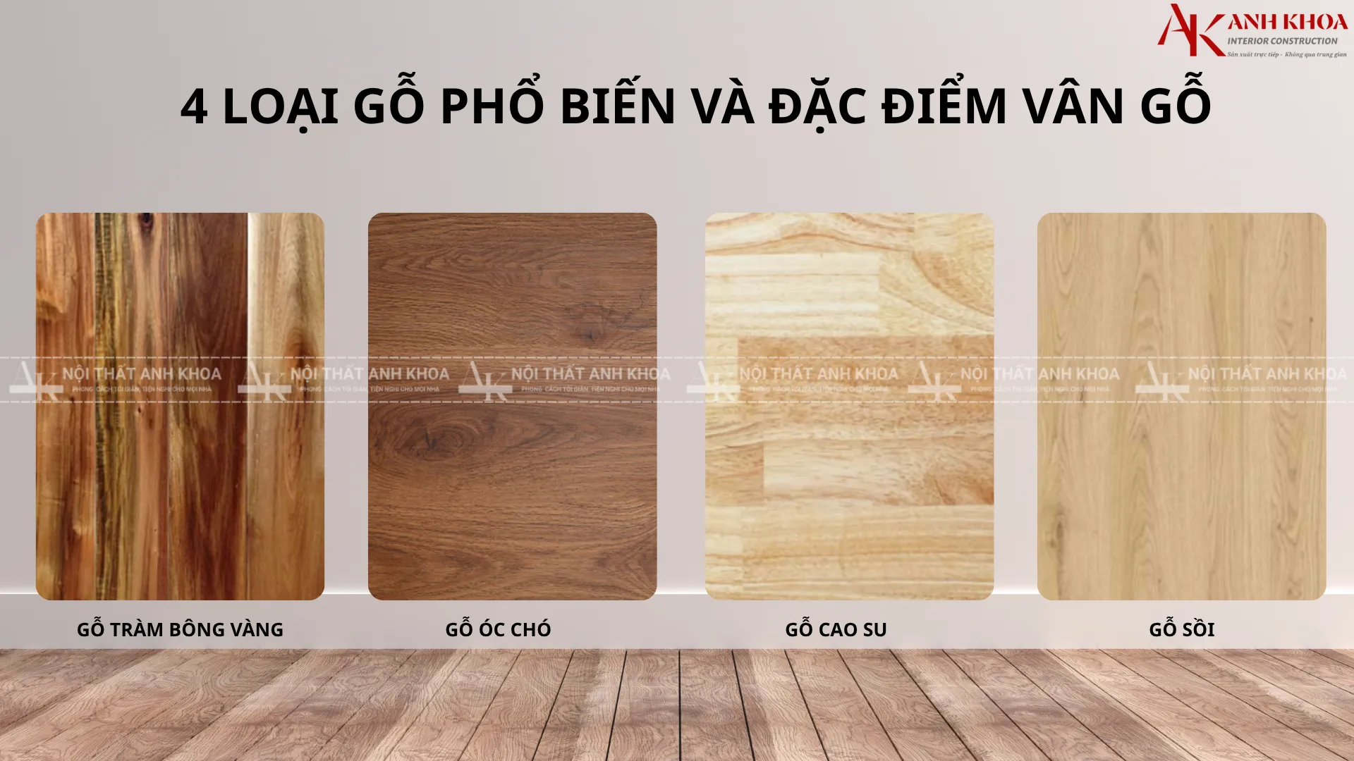 4 loại gỗ phổ biến và đặc điểm vân gỗ 4 loại gỗ phổ biến và đặc điểm vân gỗ