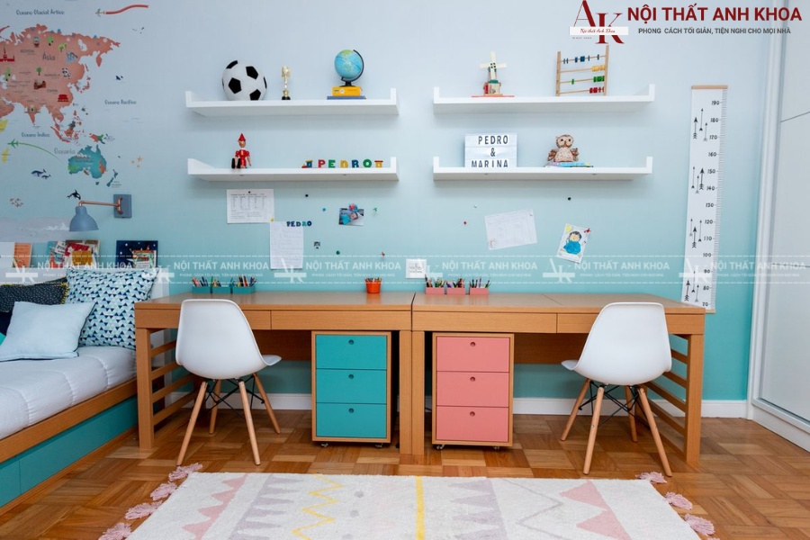 Gợi ý các mẫu bàn học đôi đẹp Gợi ý các mẫu bàn học đôi đẹp