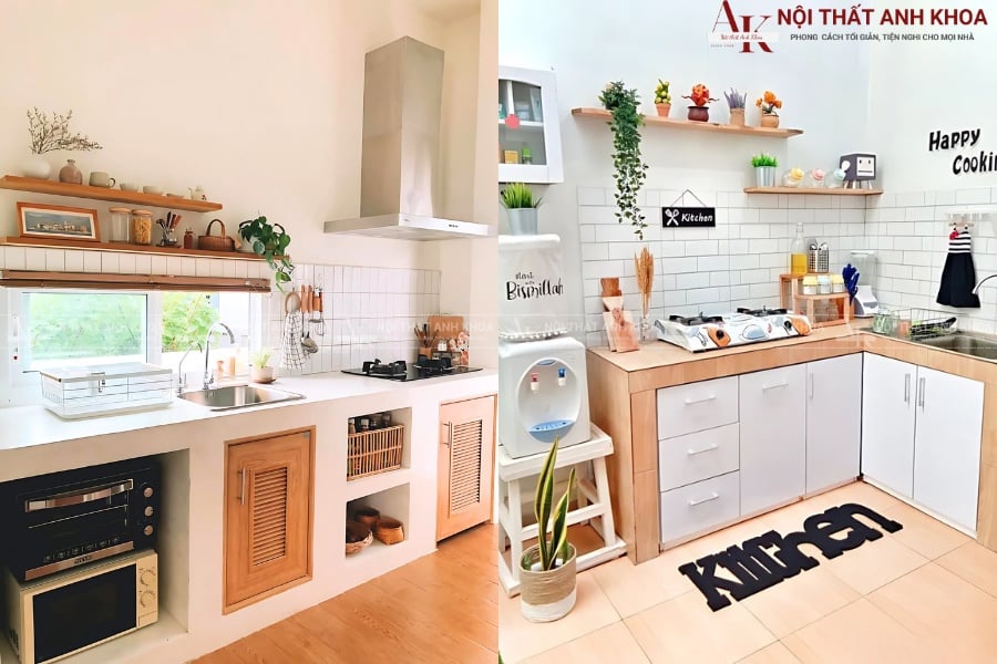 Mẫu kệ nhà bếp trang trí tạo điểm nhấn không gian Mẫu kệ nhà bếp trang trí tạo điểm nhấn không gian