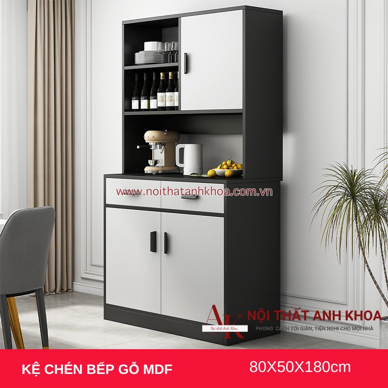 Kệ Để Chén Bát Trong Bếp Màu Xám Chì Cánh Trắng (KT: 80 x 50 x 180 cm) Kệ Để Chén Bát Trong Bếp Màu Xám Chì Cánh Trắng (KT: 80 x 50 x 180 cm)