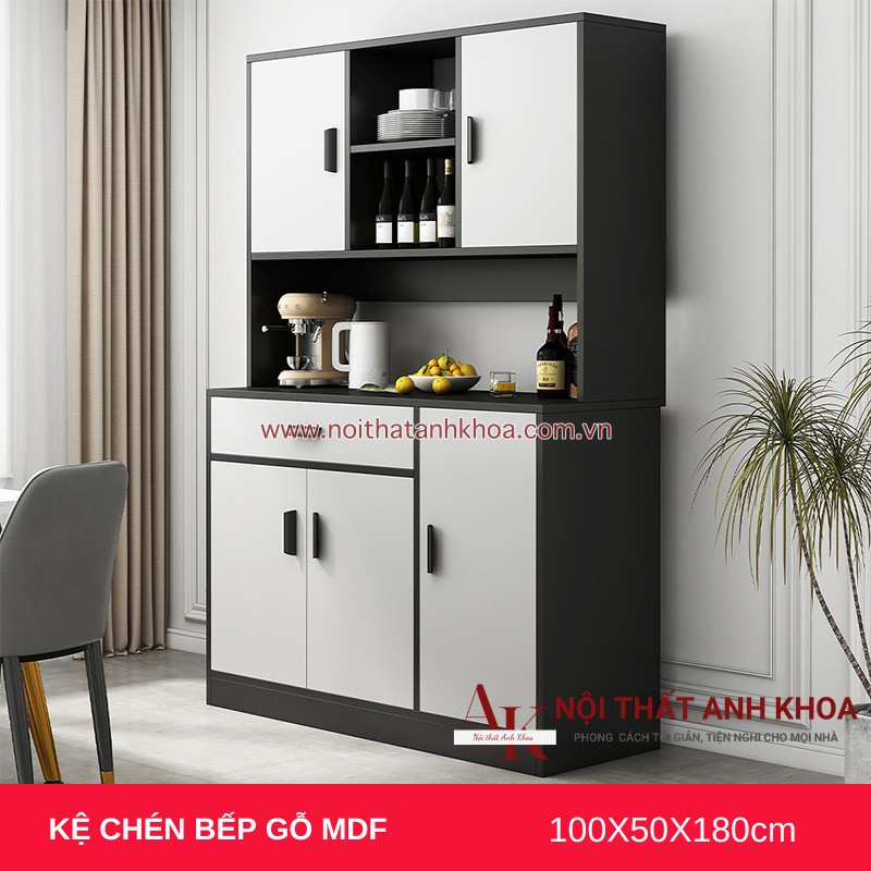 Kệ Để Chén Bát Trong Bếp Gỗ Công Nghiệp (KT: 100 x 50 x 180cm) Kệ Để Chén Bát Trong Bếp Gỗ Công Nghiệp (KT: 100 x 50 x 180cm)